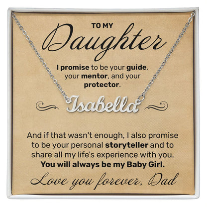 To My Daughter - I Promise To Be Your Storyteller - Custom Name Necklace - JustFamilyThings