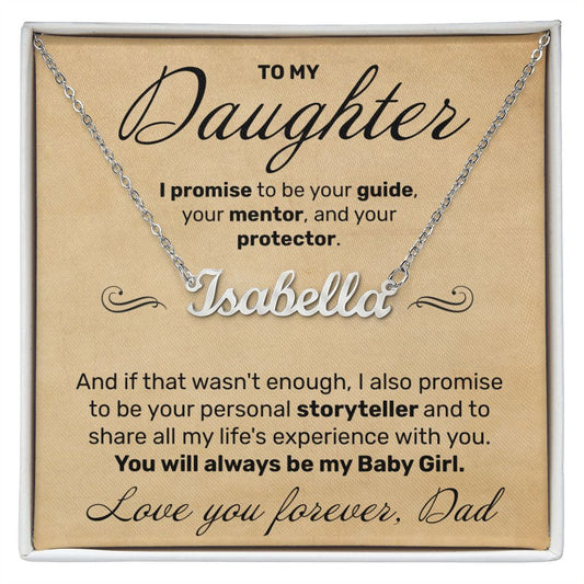 To My Daughter - I Promise To Be Your Storyteller - Custom Name Necklace - JustFamilyThings