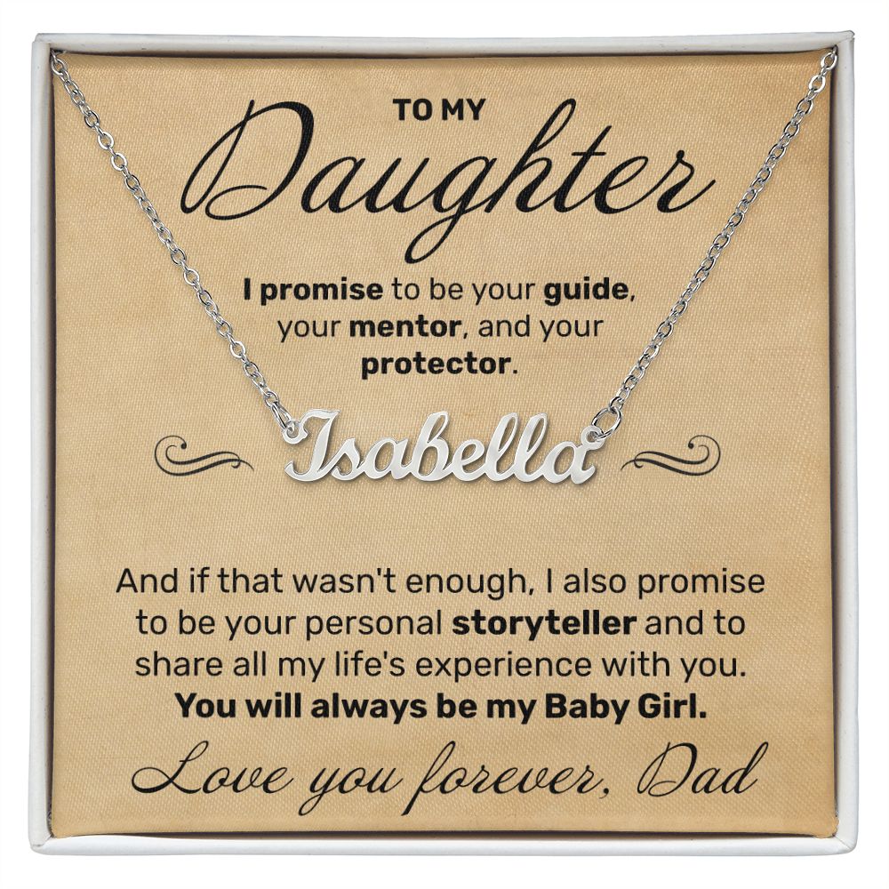 To My Daughter - I Promise To Be Your Storyteller - Custom Name Necklace - JustFamilyThings