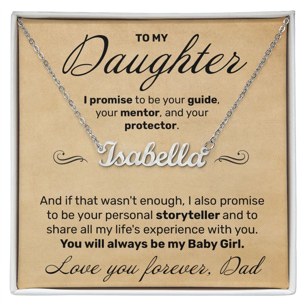 To My Daughter - I Promise To Be Your Storyteller - Custom Name Necklace - JustFamilyThings