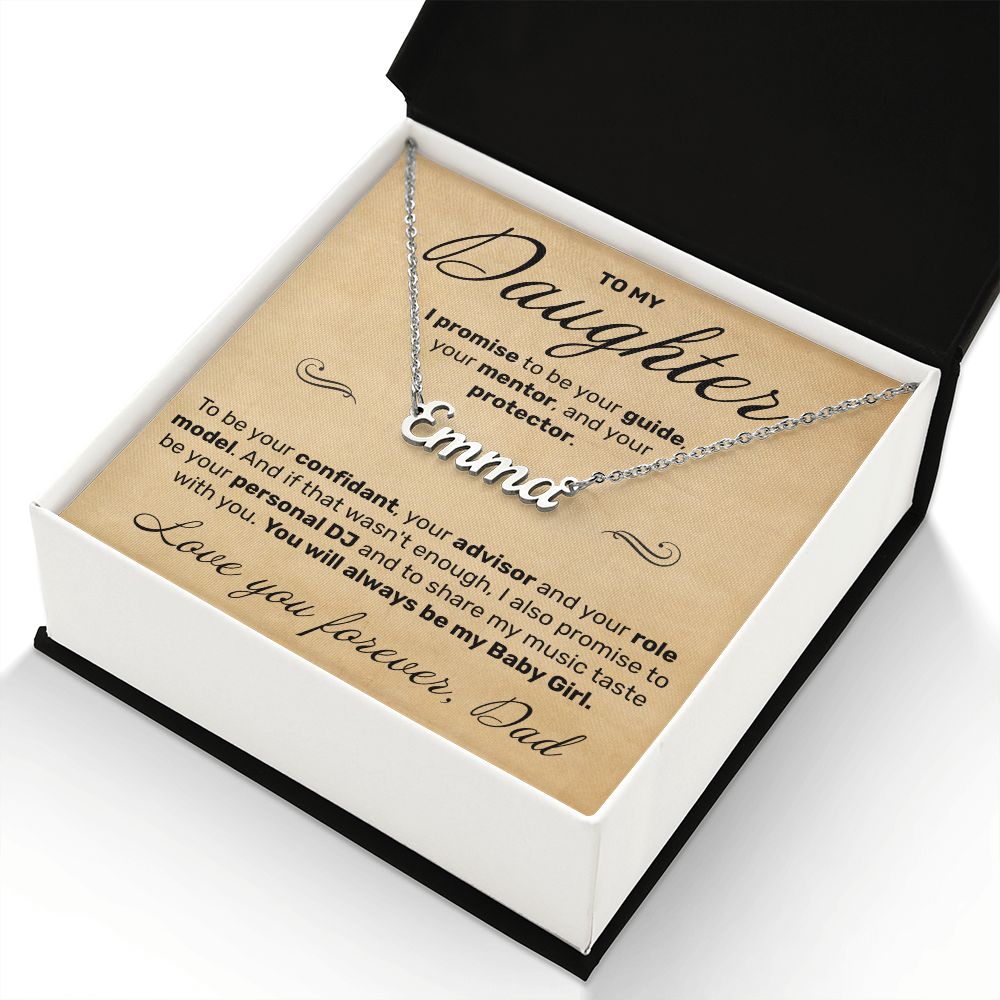 To My Daughter - I Promise To Be Your DJ - Custom Name Necklace - JustFamilyThings