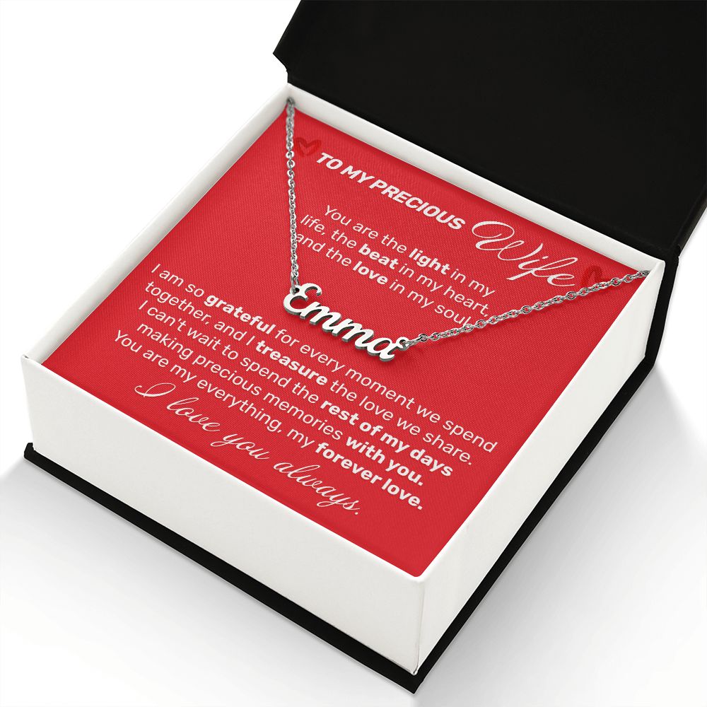 To My Precious Wife - You Are The Light - Custom Name Necklace - JustFamilyThings