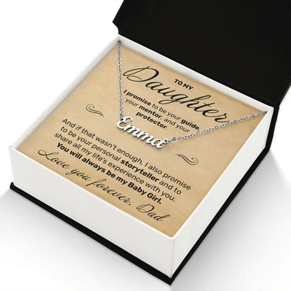 To My Daughter - I Promise To Be Your Storyteller - Custom Name Necklace - JustFamilyThings