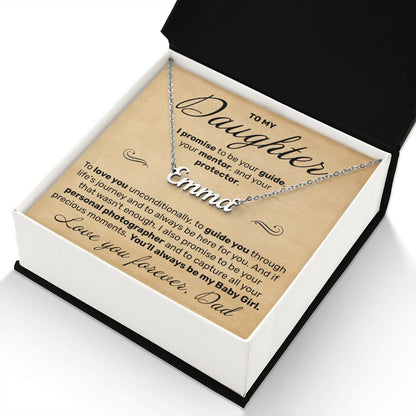 To My Daughter - To Love You Unconditionally - Custom Name Necklace - JustFamilyThings