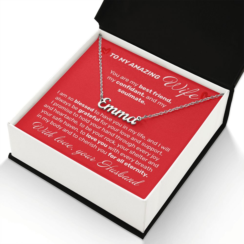 To My Amazing Wife - You Are My Best Friend - Custom Name Necklace - JustFamilyThings