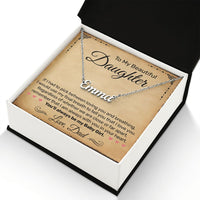 Load image into Gallery viewer, Custom Name Necklace - To My Beautiful Daughter, From Dad - Parchment Look - JustFamilyThings
