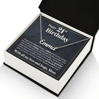 Load image into Gallery viewer, Happy 21st Birthday - From Mom - Custom Name Necklace - JustFamilyThings
