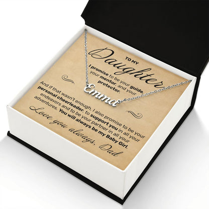To My Daughter - I Promise To Be Your Guide - Custom Name Necklace - JustFamilyThings