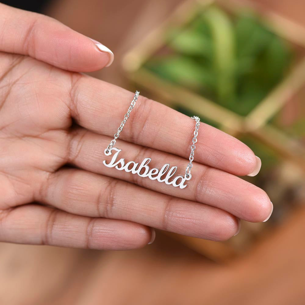 Custom Name Necklace - To My Beautiful Daughter, From Dad - Parchment Look - JustFamilyThings