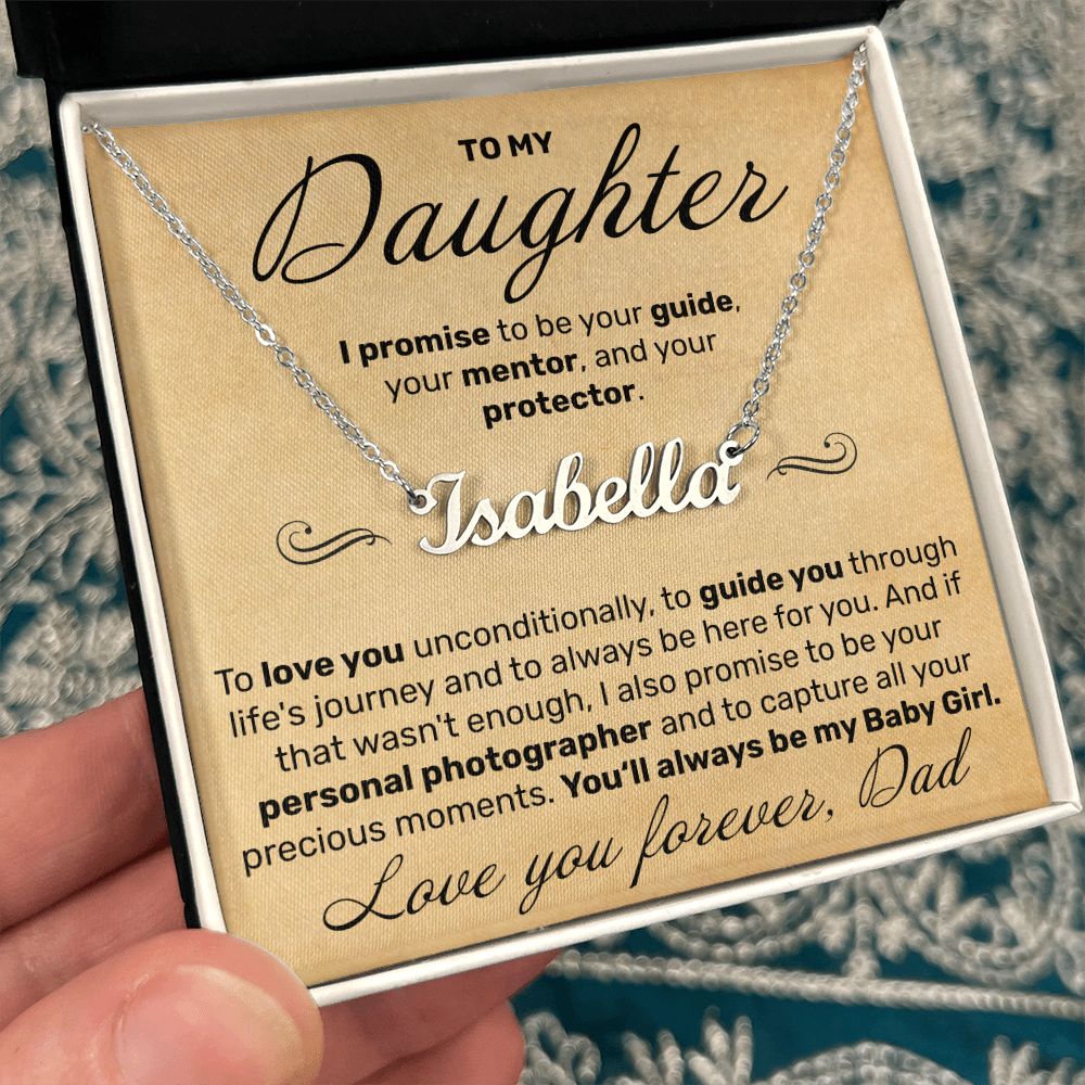 To My Daughter - To Love You Unconditionally - Custom Name Necklace - JustFamilyThings