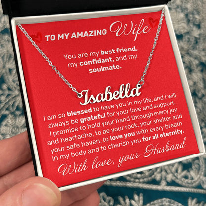 To My Amazing Wife - You Are My Best Friend - Custom Name Necklace - JustFamilyThings