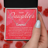 Load image into Gallery viewer, To My Daughter - A Precious Flower - Custom Name Necklace - JustFamilyThings
