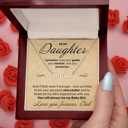 To My Daughter - I Promise To Be Your Storyteller - Custom Name Necklace - JustFamilyThings