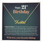 Happy 21st Birthday - From Sibling - Custom Name Necklace - JustFamilyThings
