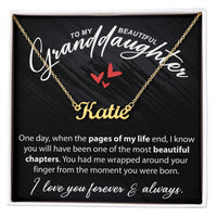 Load image into Gallery viewer, To My Beautiful Granddaughter - When The Pages Of My Life End - Custom Name Necklace - JustFamilyThings

