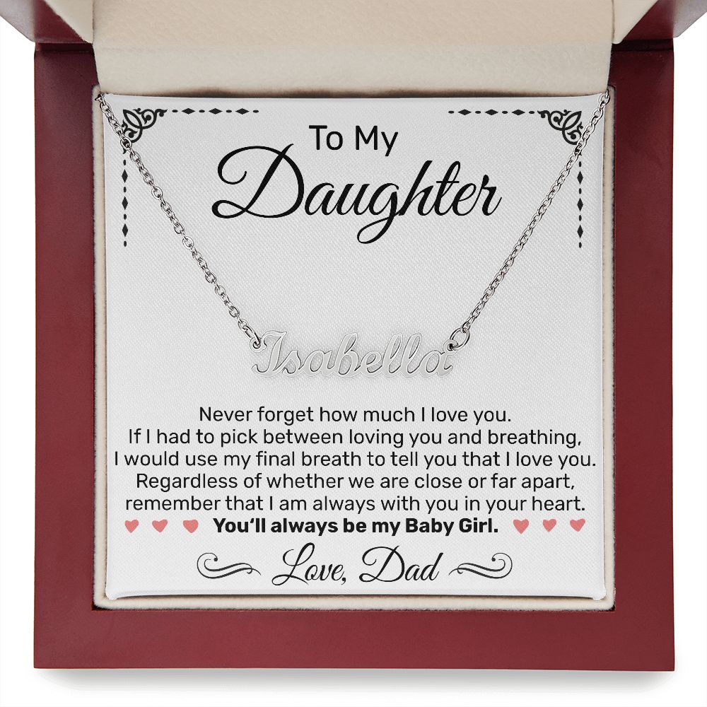 Custom Name Necklace - For Daughter From Dad - JustFamilyThings
