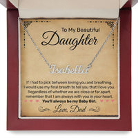 Load image into Gallery viewer, Custom Name Necklace - To My Beautiful Daughter, From Dad - Parchment Look - JustFamilyThings
