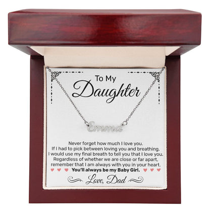 Custom Name Necklace - For Daughter From Dad - JustFamilyThings