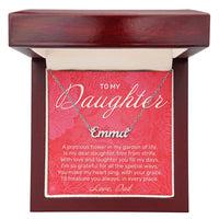 Load image into Gallery viewer, To My Daughter - A Precious Flower - Custom Name Necklace - JustFamilyThings
