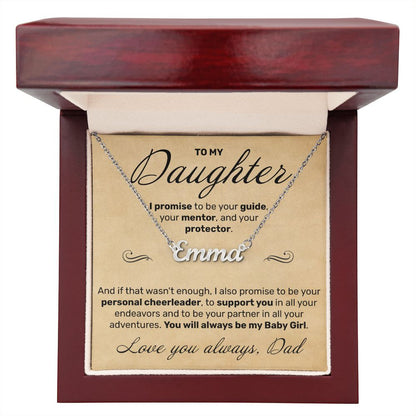 To My Daughter - I Promise To Be Your Guide - Custom Name Necklace - JustFamilyThings