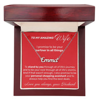 Load image into Gallery viewer, To My Amazing Wife - I Promise To Be Your Partner In All Things - Custom Name Necklace - JustFamilyThings
