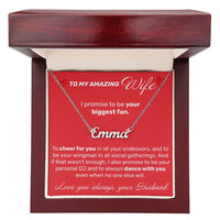 Load image into Gallery viewer, To My Amazing Wife - I Promise To Be Your Biggest Fan - Custom Name Necklace - JustFamilyThings
