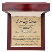 Load image into Gallery viewer, To My Daughter - I Promise To Be Your DJ - Custom Name Necklace - JustFamilyThings
