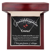 Load image into Gallery viewer, To My Beautiful Granddaughter - When The Pages Of My Life End - Custom Name Necklace - JustFamilyThings
