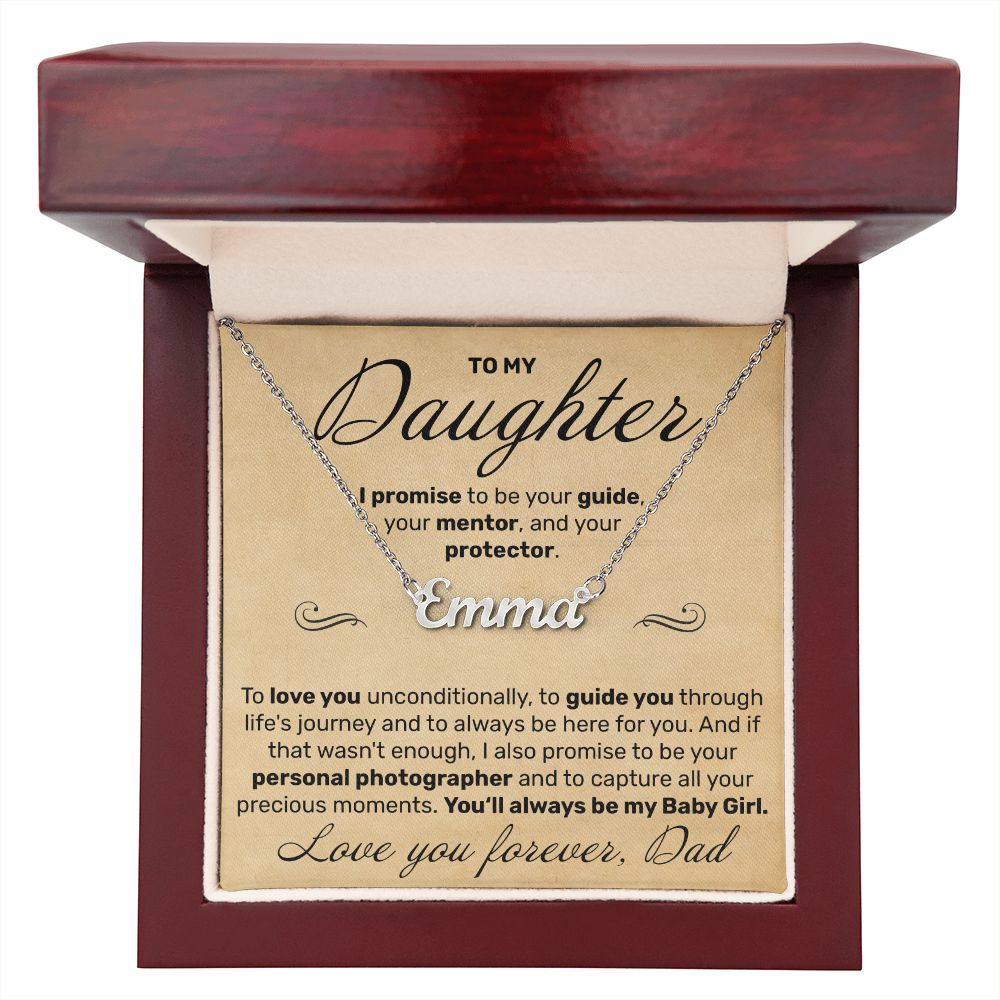 To My Daughter - To Love You Unconditionally - Custom Name Necklace - JustFamilyThings