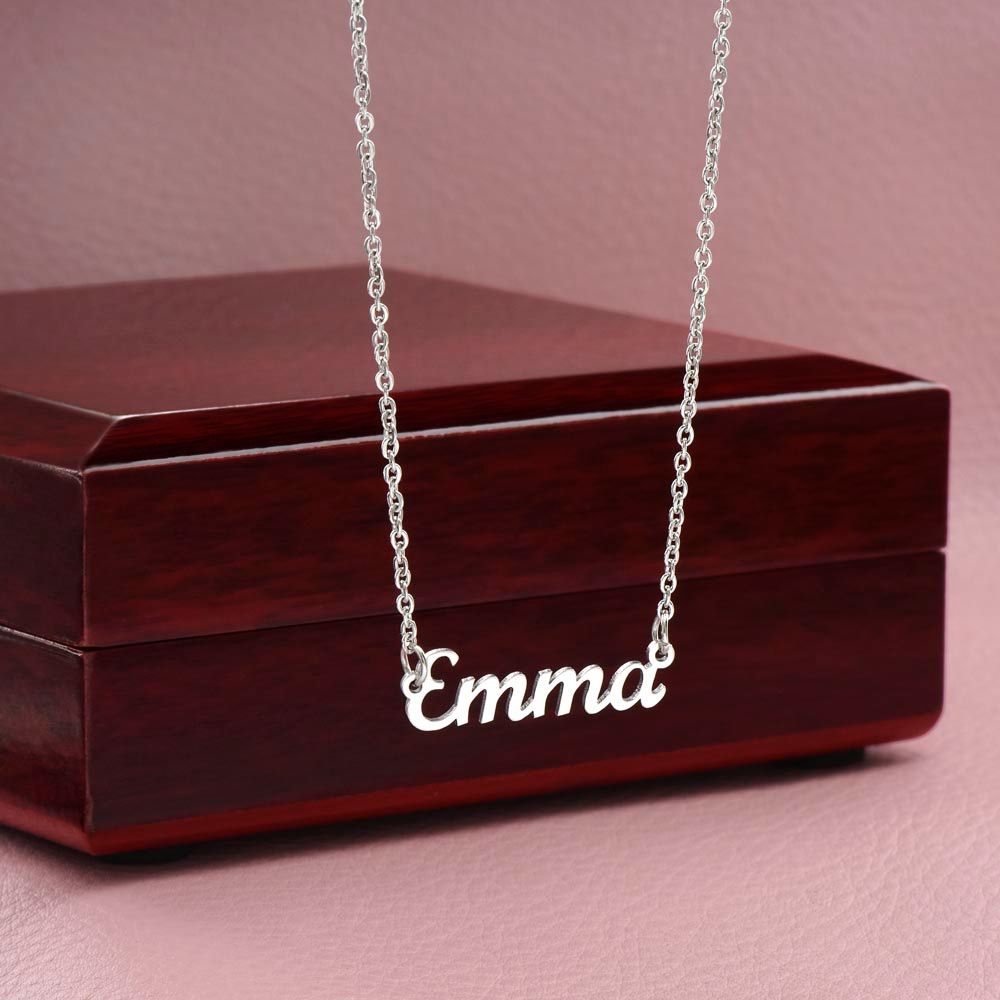 Custom Name Necklace - To My Beautiful Daughter, From Dad - Parchment Look - JustFamilyThings