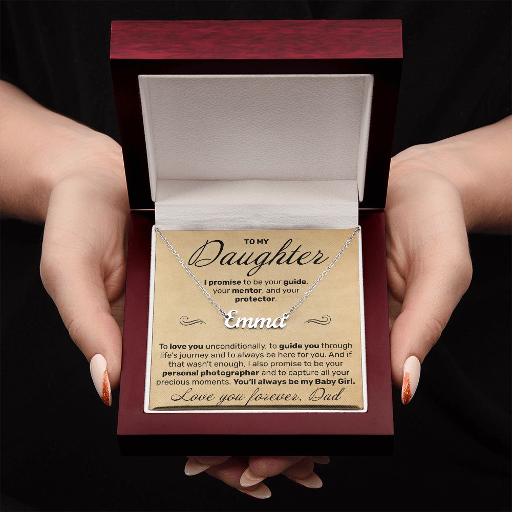 To My Daughter - To Love You Unconditionally - Custom Name Necklace - JustFamilyThings