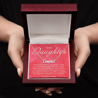 Load image into Gallery viewer, To My Daughter - A Precious Flower - Custom Name Necklace - JustFamilyThings
