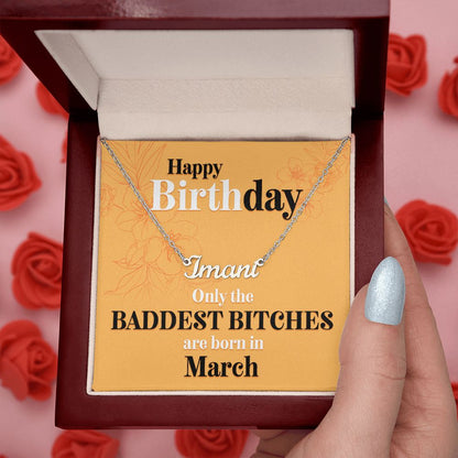 Happy Birthday - Baddest Bitches - Custom Name Necklace - JustFamilyThings