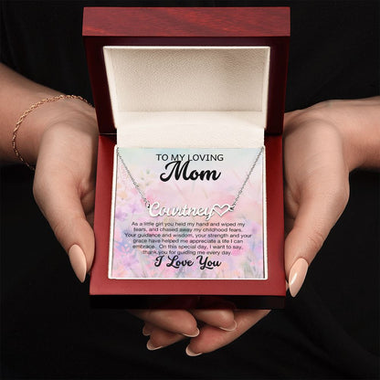To My Loving Mom - Custom Name Heart Necklace