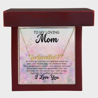 To My Loving Mom - Custom Name Heart Necklace