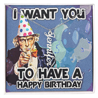 Load image into Gallery viewer, I Want You To Have A Happy Birthday - Vertical Name Necklace
