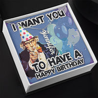 Load image into Gallery viewer, I Want You To Have A Happy Birthday - Vertical Name Necklace
