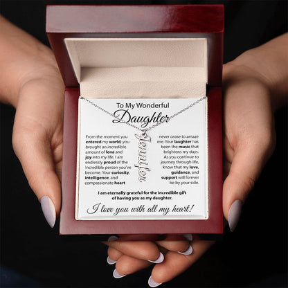 To My Wonderful Daughter - Vertical Name Necklace