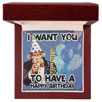 Load image into Gallery viewer, I Want You To Have A Happy Birthday - Vertical Name Necklace
