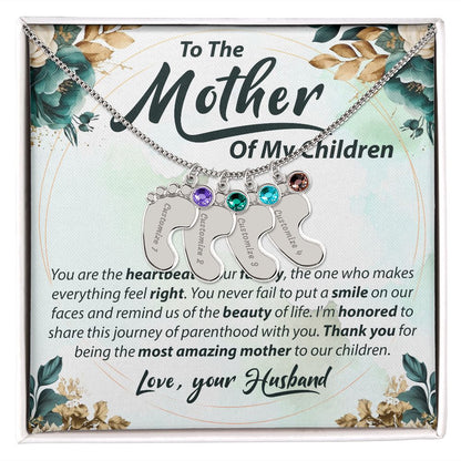 To The Mother Of My Children - Baby Feet Necklace