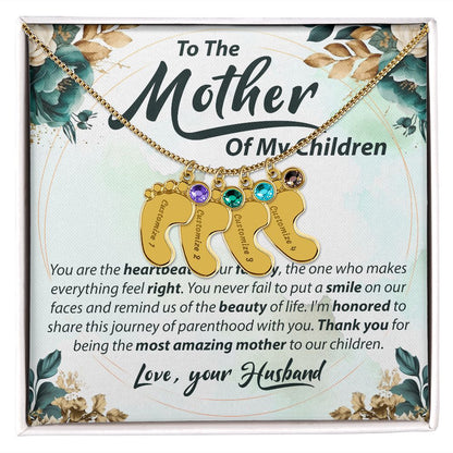 To The Mother Of My Children - Baby Feet Necklace