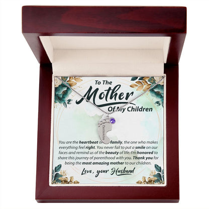To The Mother Of My Children - Baby Feet Necklace