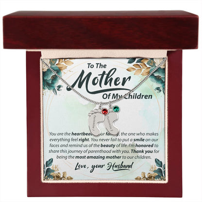 To The Mother Of My Children - Baby Feet Necklace