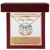 Load image into Gallery viewer, To My Badass Baby Mama - Baby Feet with Birthstones Necklace
