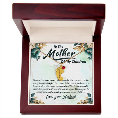 To The Mother Of My Children - Baby Feet Necklace
