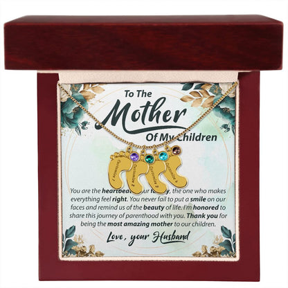 To The Mother Of My Children - Baby Feet Necklace