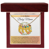 Load image into Gallery viewer, To My Badass Baby Mama - Baby Feet with Birthstones Necklace
