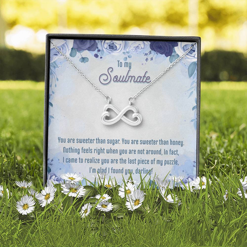 Gift to my Soulmate, Significant Other Heart Shaped Infinity Necklace - JustFamilyThings