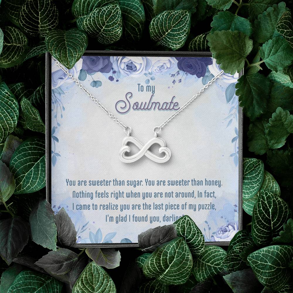 Gift to my Soulmate, Significant Other Heart Shaped Infinity Necklace - JustFamilyThings