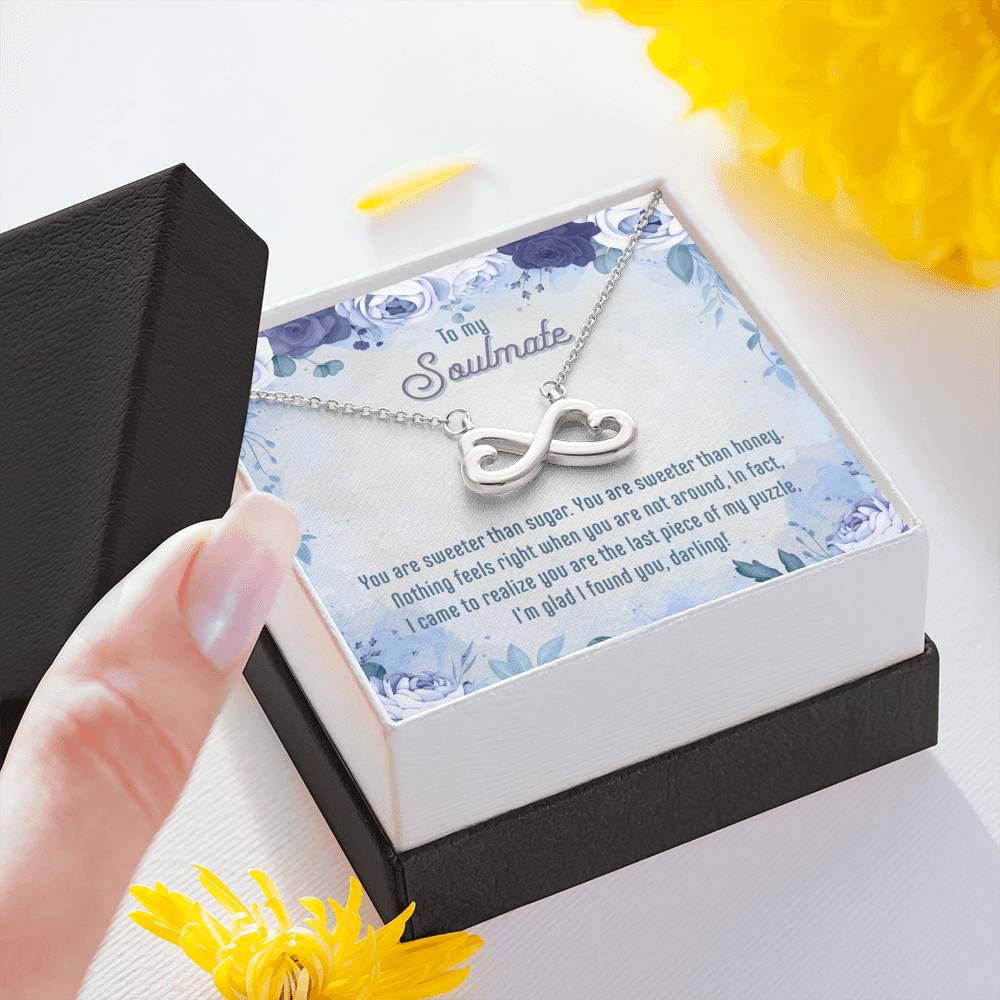 Gift to my Soulmate, Significant Other Heart Shaped Infinity Necklace - JustFamilyThings